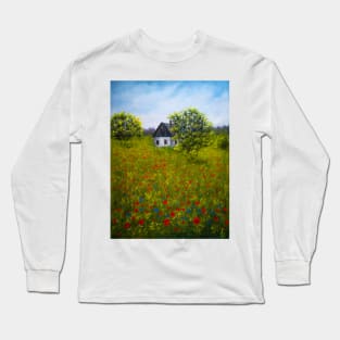 Countryside poppy field Long Sleeve T-Shirt